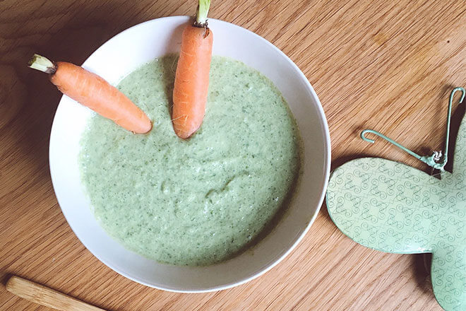Eine Salatcreme mit Karotten. Aus den Resten eines Salatkopfes zubereitet.